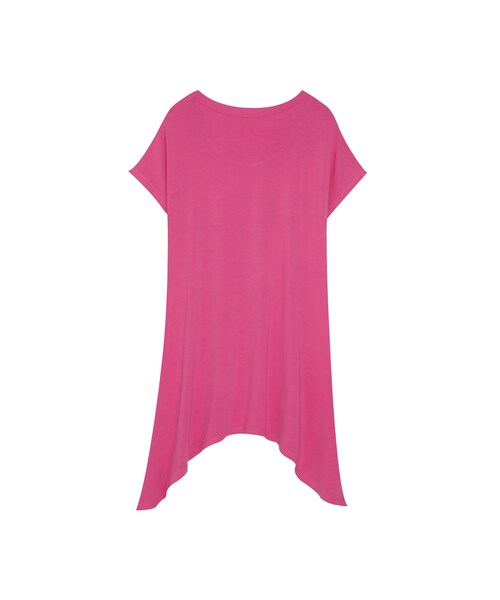 ORENDA（オレンダ）の「MIT舒適不規則下擺長版上衣（トップス・レディース・桃紅/黃/藍/黑・S/M）」の2枚目の写真