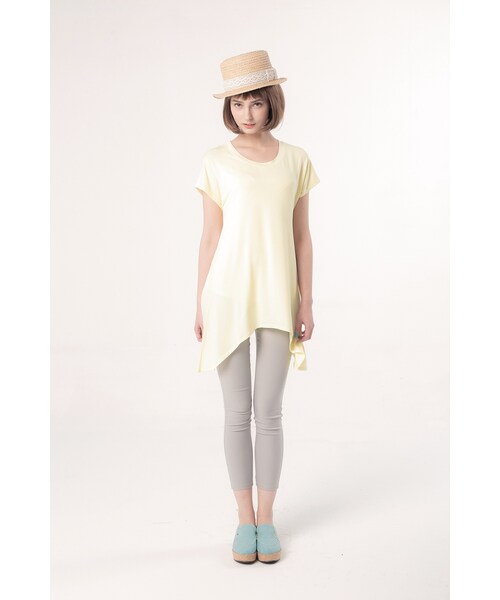 ORENDA（オレンダ）の「MIT舒適不規則下擺長版上衣（トップス・レディース・桃紅/黃/藍/黑・S/M）」の8枚目の写真