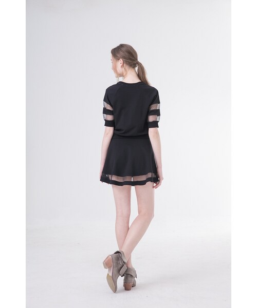 ORENDA（オレンダ）の「時髦透視感波浪擺短裙（スカート・レディース・灰/黑・S/M/L）」の8枚目の写真