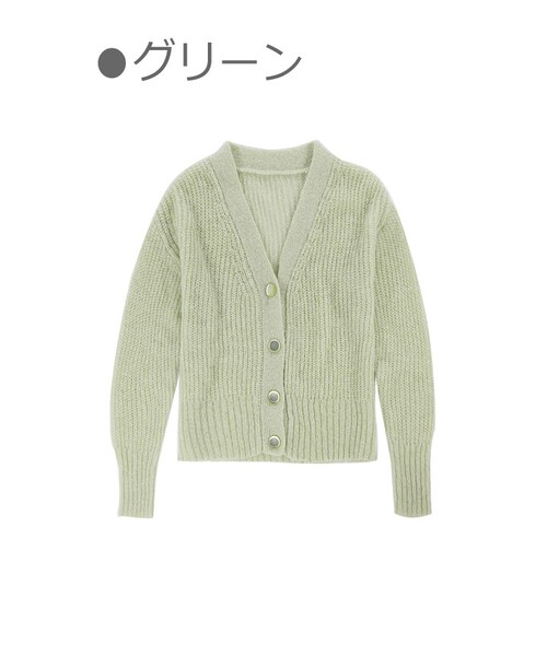 Bobon21（ボボンニジュウイチ）の「マカロンカラーニットカーディガン-全２色-（カーディガン/ボレロ・レディース・ピンク/ホワイト・Free）」の2枚目の写真