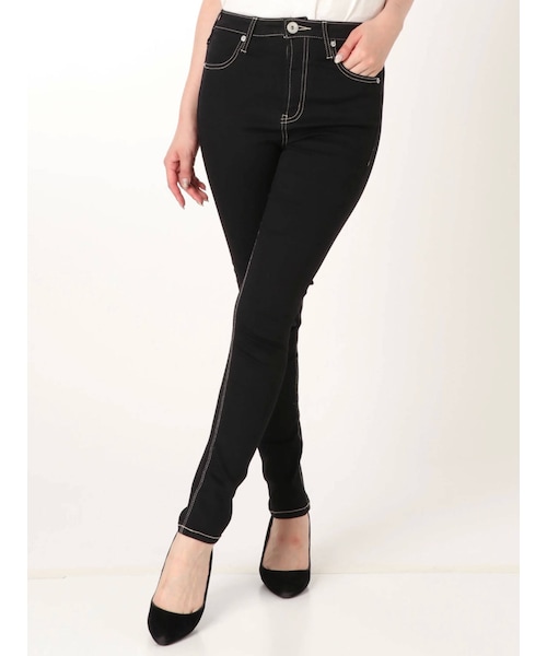 GYDA（ジェイダ）の「ワンウォッシュハイウエストパンツ（デニムパンツ・ブラック/インディゴ・XS/S/XXS/M）」の2枚目の写真