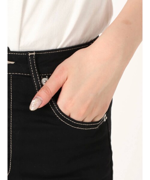 GYDA（ジェイダ）の「ワンウォッシュハイウエストパンツ（デニムパンツ・ブラック/インディゴ・XS/S/XXS/M）」の14枚目の写真