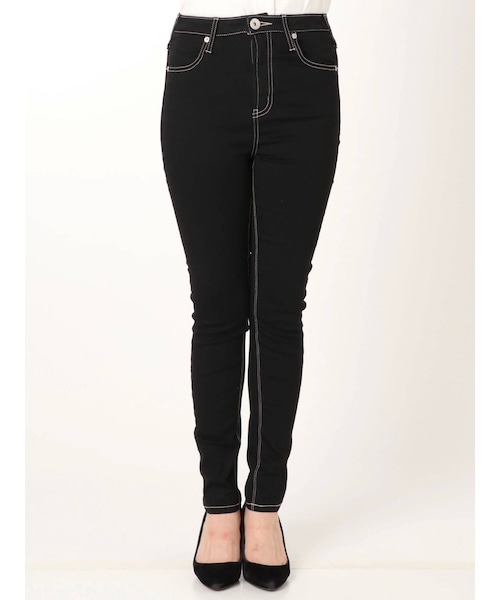 GYDA（ジェイダ）の「ワンウォッシュハイウエストパンツ（デニムパンツ・ブラック/インディゴ・XS/S/XXS/M）」の9枚目の写真