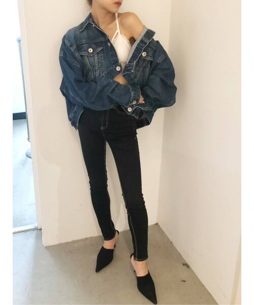 GYDA（ジェイダ）の「ワンウォッシュハイウエストパンツ（デニムパンツ・ブラック/インディゴ・XS/S/XXS/M）」の6枚目の写真