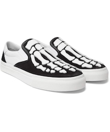 AMIRI | Amiri Skel Toe Leather-Appliqued Canvas And Suede Slip-On Sneakers(スニーカー)