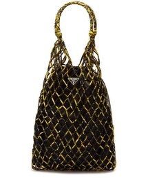 Prada - Netted Printed Nylon Tote Bag - Womens - Yellow Multi