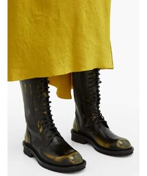 【関税込み】Ann Demeulemeester ブラック Uplu バイカーブーツ Ann Demeulemeester: ブラック Uplu バイカーブーツ | SSENSE 日本