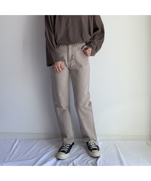 no brand（ノーブランド）の「hightwaist beige denimPT（デニムパンツ・レディース・その他）」の2枚目の写真