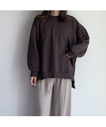 no brand | sideslit big sweat【brown】(スウェット)