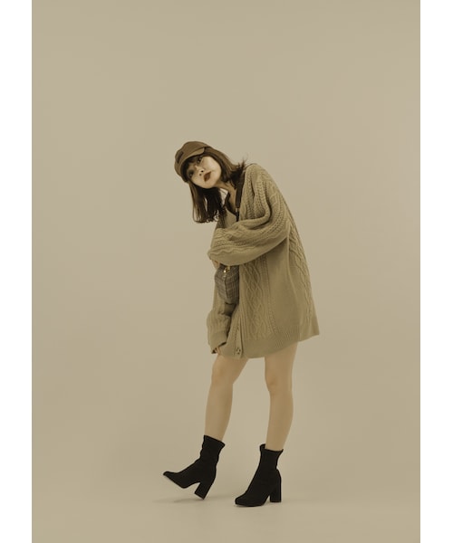 N WITH.（エヌウィズ）の「ケーブルニットカーディガン（カーディガン/ボレロ・レディース・ブルー/ベージュ/ピンク/ブラウン・F）」の3枚目の写真