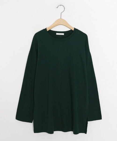 DHOLIC（ディーホリック）の「スリットロングTシャツ（Tシャツ/カットソー・レディース・ホワイト/グリーン/ブラック/ベージュ・FREE）」の4枚目の写真