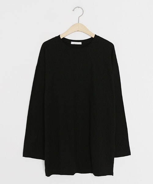 DHOLIC（ディーホリック）の「スリットロングTシャツ（Tシャツ/カットソー・レディース・ホワイト/グリーン/ブラック/ベージュ・FREE）」の2枚目の写真