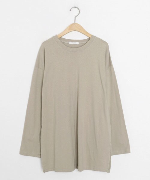 DHOLIC（ディーホリック）の「スリットロングTシャツ（Tシャツ/カットソー・レディース・ホワイト/グリーン/ブラック/ベージュ・FREE）」の3枚目の写真