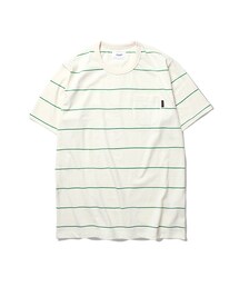 ESPIONAGE | Thin Stripe S/S T-shirt Green(トップス)
