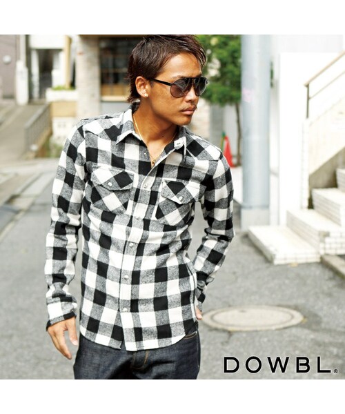 DOWBL（ダブル）の「コンチョ釦ブロックチェックシャツ（）」 - WEAR