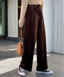 DHOLIC | ベロアワイドロングパンツ(その他パンツ)