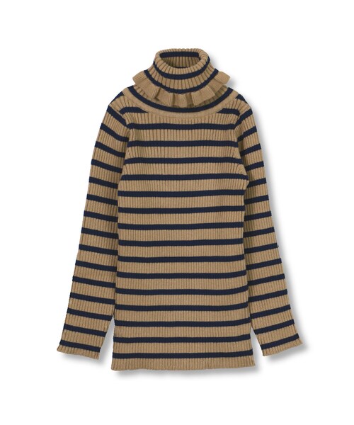 BRANSHES（ブランシェス）の「タートルネックリブニット（ニット/セーター・キッズ・オフホワイト/アイボリー/キャメル/ブラック・80cm～150cm）」の4枚目の写真