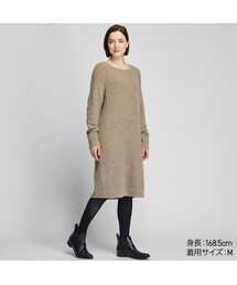 UNIQLO | ブークレニットワンピース（長袖）(ワンピース)