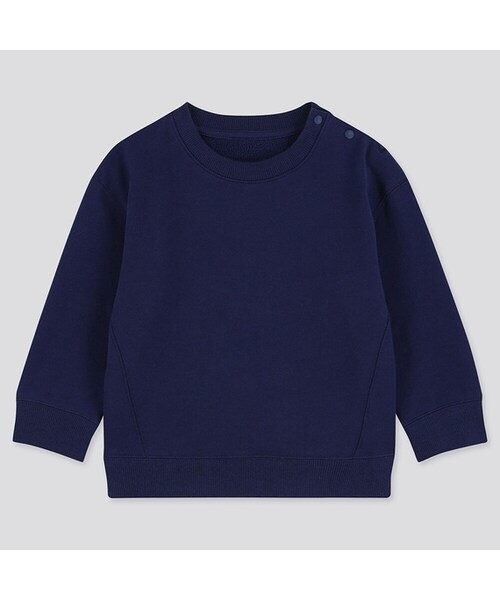 UNIQLO（ユニクロ）の「裏起毛スウェットシャツ（長袖）（その他トップス・キッズ・NATURAL 30/NAVY 69/PINK 12/GREEN 51/GRAY 04・70/80/110/100/90）」の4枚目の写真