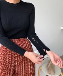 DHOLIC | ストリングスリーブリブニット(ニット/セーター)