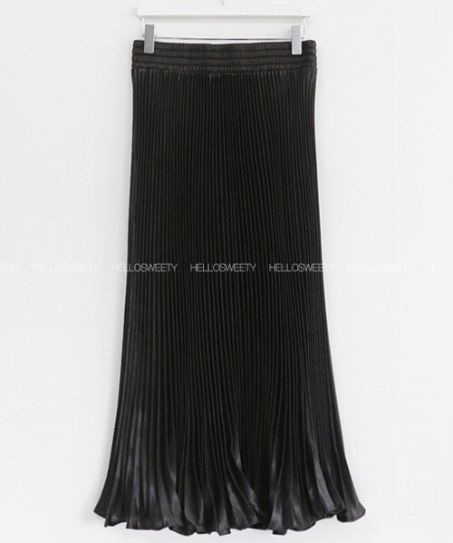 DHOLIC STYLE（ディーホリックスタイル）の「[hellosweety] サテンプリーツスカート（スカート・レディース・ブラウン/グリーン/ブラック/パープル/ベージュ・FREE）」の2枚目の写真