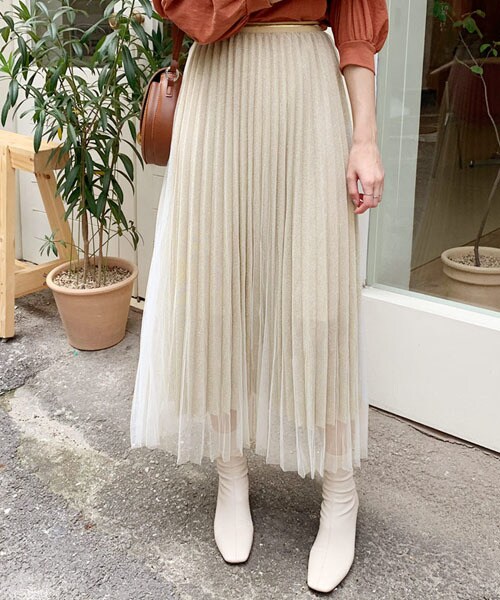 DHOLIC(ディーホリック)の「グリッターチュールスカート(スカート・レディース・ベージュ/ブルー/ブラック/グレー・FREE)」の1枚目の写真