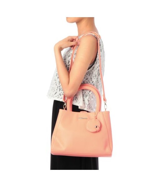 OZOC(オゾック)の「ミラーチャーム付き 2wayトートバッグ(トートバッグ・レディース・ピンク系/ホワイト/ブラック/ブルー系・00)」の11枚目の写真