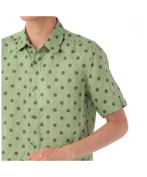 TAKEO KIKUCHI(タケオキクチ)の「リネンドットシャツ(シャツ・メンズ・カーキ系/ホワイト/ネイビー系・M/L/LL)」の7枚目の写真