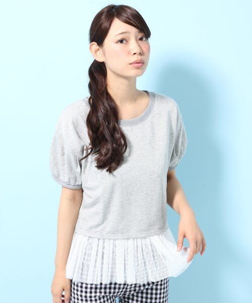 LOWRYS FARM(ローリーズファーム)の「レイヤードプルオーバーショートスリーブ(トップス・レディース・オフ/グレー・M/L)」の2枚目の写真