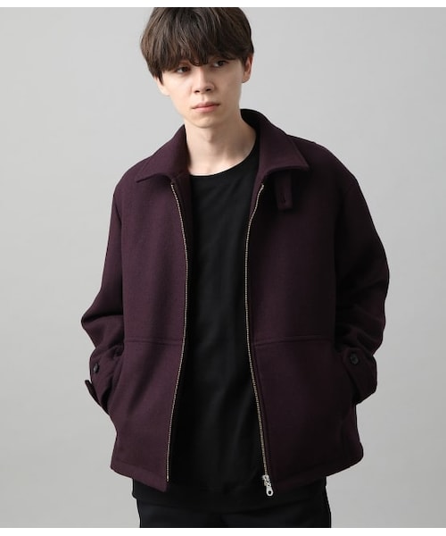 JUNRED（ジュンレッド）の「ウールブレンドドリズラーブルゾン（ジャケット/アウター・メンズ・ブラック/ベージュ/パープル・S/L/M）」の3枚目の写真