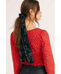 Printed Pleated Scarf Pony by Free People