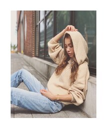 BUTTON KNIT HOODIE