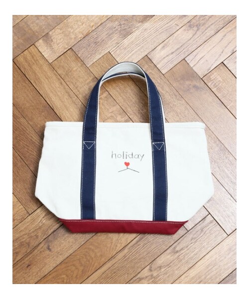 HOLIDAY（ホリデイ）の「【holiday WEB SHOP限定予約】holiday ZIP TOTE S（バッグ・レディース・WHITE/REDxNAY/BLKxGRN・ONE SIZE）」の7枚目の写真