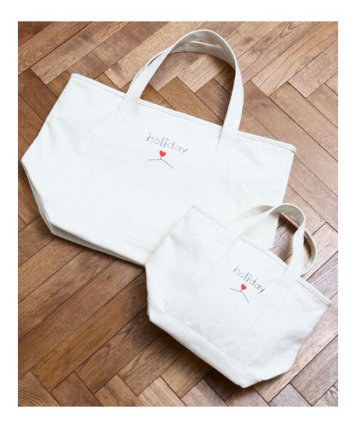 HOLIDAY（ホリデイ）の「【holiday WEB SHOP限定予約】holiday ZIP TOTE S（バッグ・レディース・WHITE/REDxNAY/BLKxGRN・ONE SIZE）」の5枚目の写真