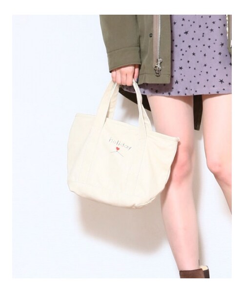 HOLIDAY（ホリデイ）の「【holiday WEB SHOP限定予約】holiday ZIP TOTE S（バッグ・レディース・WHITE/REDxNAY/BLKxGRN・ONE SIZE）」の2枚目の写真