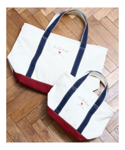 HOLIDAY（ホリデイ）の「【holiday WEB SHOP限定予約】holiday ZIP TOTE S（バッグ・レディース・WHITE/REDxNAY/BLKxGRN・ONE SIZE）」の9枚目の写真
