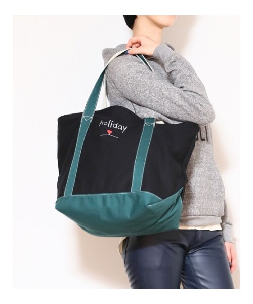HOLIDAY(ホリデイ)の「holiday ZIP TOTE M(バッグ・レディース・WHITE/REDxNAY/BLKxGRN・ONE SIZE)」の9枚目の写真