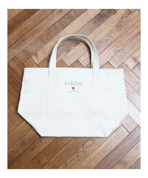 HOLIDAY(ホリデイ)の「holiday ZIP TOTE M(バッグ・レディース・WHITE/REDxNAY/BLKxGRN・ONE SIZE)」の2枚目の写真