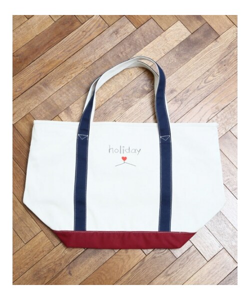 HOLIDAY(ホリデイ)の「holiday ZIP TOTE M(バッグ・レディース・WHITE/REDxNAY/BLKxGRN・ONE SIZE)」の6枚目の写真