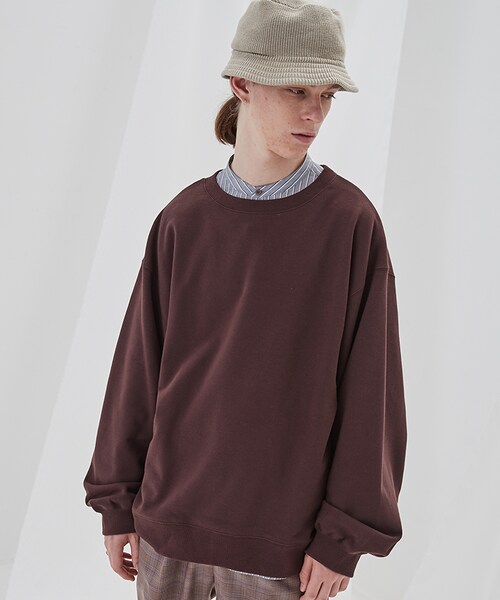 LIDNM（リドム）の「WIDE LOOSE SWEAT（スウェット・メンズ・ブラウン系・MEDIUM/LARGE）」の2枚目の写真