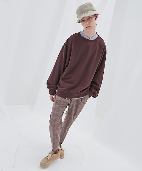 LIDNM（リドム）の「WIDE LOOSE SWEAT（スウェット・メンズ・ブラウン系・MEDIUM/LARGE）」の5枚目の写真