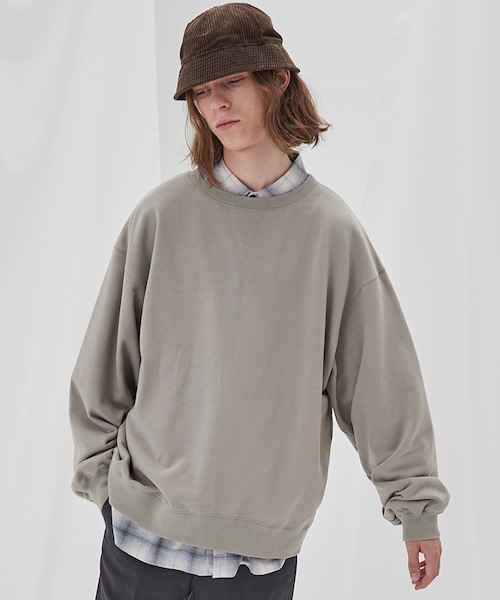 LIDNM(リドム)の「WIDE LOOSE SWEAT(スウェット・メンズ・グリーン系・MEDIUM/LARGE)」の5枚目の写真
