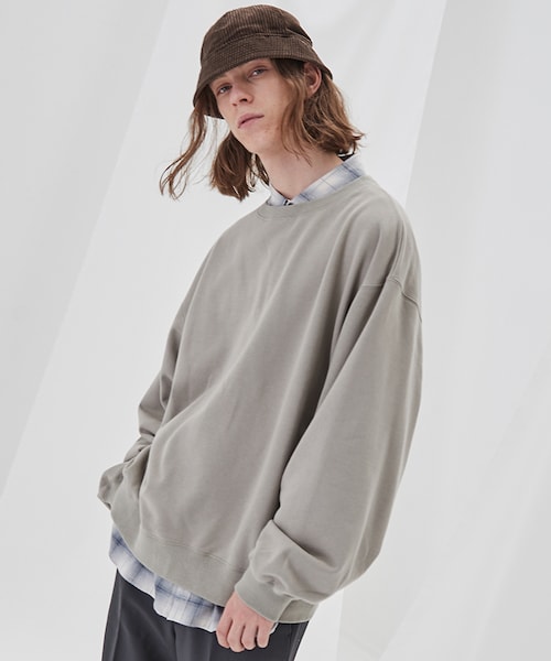 LIDNM(リドム)の「WIDE LOOSE SWEAT(スウェット・メンズ・グリーン系・MEDIUM/LARGE)」の6枚目の写真