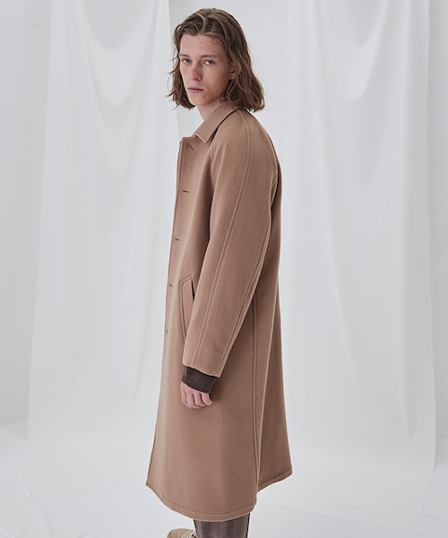 LIDNM（リドム）の「Super110's BEAVER BALMACAAN COAT（ステンカラーコート・メンズ・ベージュ系・MEDIUM/LARGE）」の3枚目の写真
