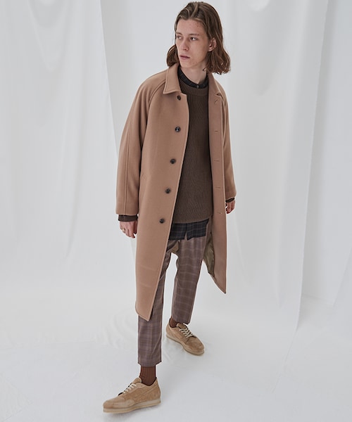 LIDNM（リドム）の「Super110's BEAVER BALMACAAN COAT（ステンカラーコート・メンズ・ベージュ系・MEDIUM/LARGE）」の5枚目の写真