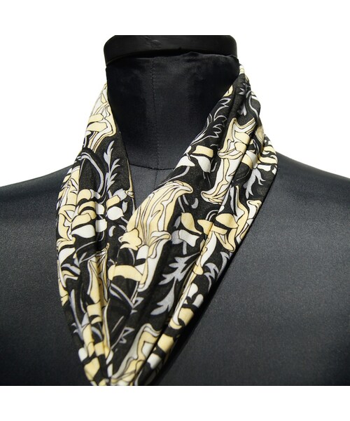 GalaabenD（ガラアーベント）の「アールヌーボーpt ストール（バンダナ/スカーフ・メンズ・ブラック×イエロー・FREE）」の2枚目の写真