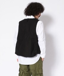 Engineered Garments エンジニアードガーメンツ アメリカ製 Game Vest - Double Cloth ゲームベスト ダブルクロス M Olive ジレ ハンティング コットン トップス【中古】【Engineered Garments】 Engineered Garments（エンジニアードガーメンツ）の「Game vest