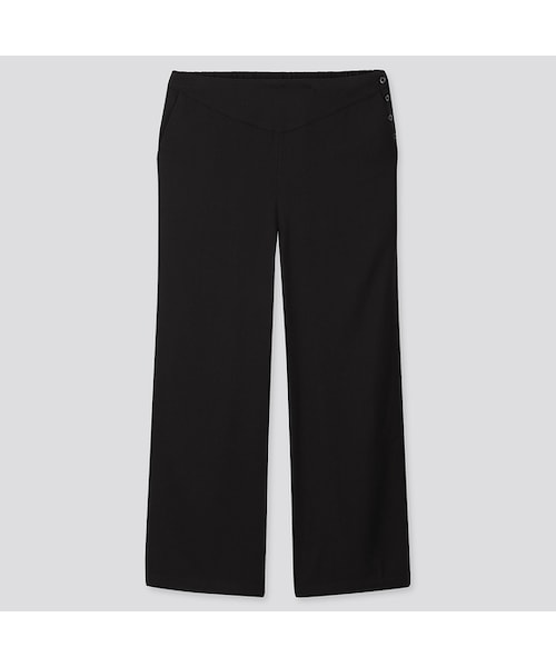 UNIQLO（ユニクロ）の「レーヨンワイドアンクルパンツ（その他パンツ・レディース・WINE 19/BLACK 09/NAVY 69/DARK GREEN 59・L/S/M）」の2枚目の写真