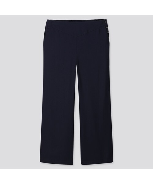 UNIQLO（ユニクロ）の「レーヨンワイドアンクルパンツ（その他パンツ・レディース・WINE 19/BLACK 09/NAVY 69/DARK GREEN 59・L/S/M）」の4枚目の写真