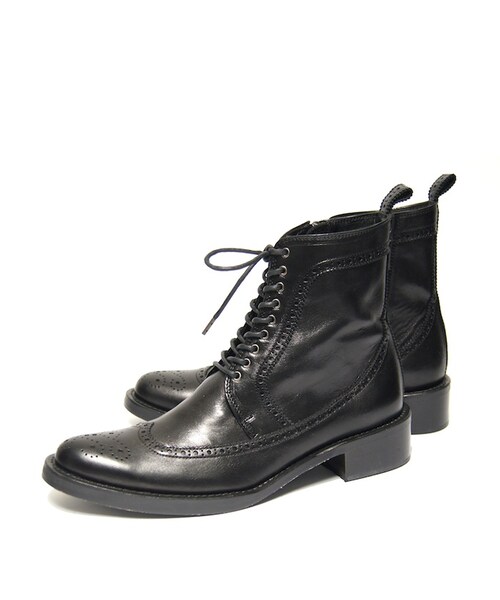 GalaabenD（ガラアーベント）の「Basic COWスキン WING TIP LACE-UP BOOTS（ブーツ・メンズ・ブラック・M (26cm～26.5cm)）」の2枚目の写真